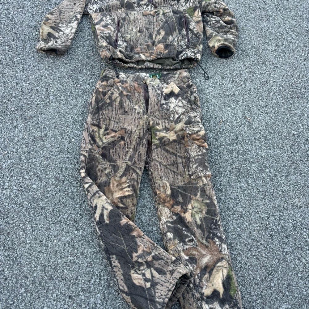 Mens Fleece Camo Set - Brown/Green Camo